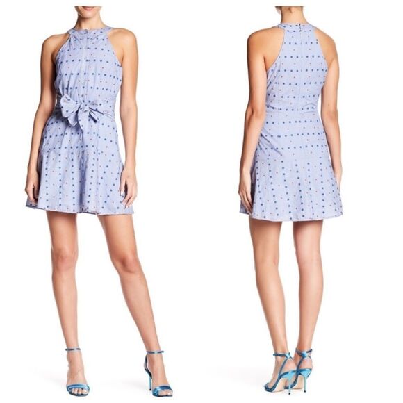 PARKER Stars Dots Tie Waist Sleeveless Mini Dress Sz XS - Picture 1 of 12